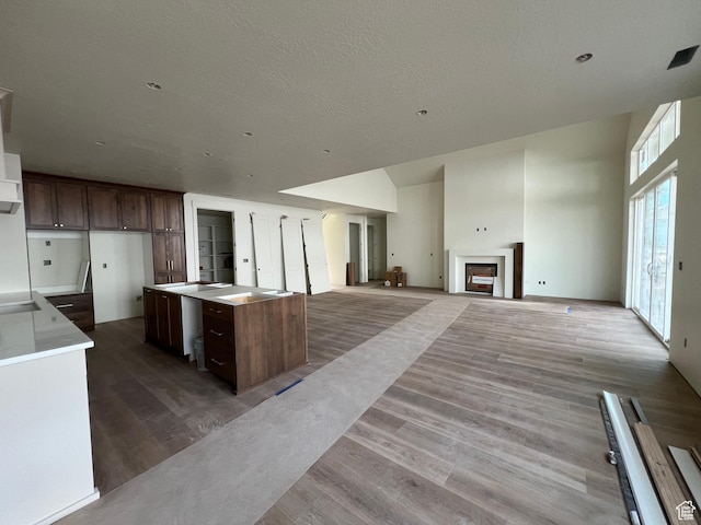 1148 N 1875 E Unit 2, Layton, UT 84040 - unfurnished living room with wood finished floors, a fireplace, and a textured ceiling