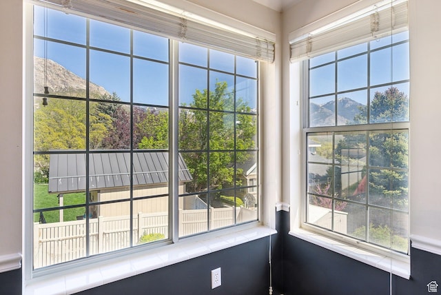 room details with a mountain view