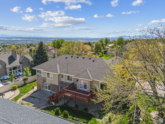 bird's eye view featuring a mountain view