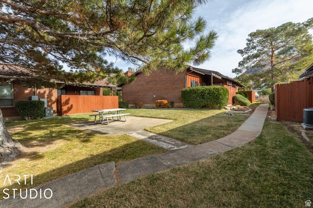 1314 E 1990 S, Ogden, UT 84401 - view of yard featuring central AC unit, fence, and a patio area