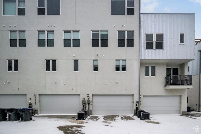 11056 S Lake Run Rd, South Jordan, UT 84009 - exterior space featuring central air condition unit and a garage