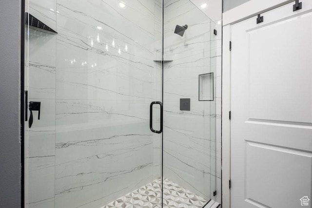 11056 S Lake Run Rd, South Jordan, UT 84009 - bathroom with a marble finish shower