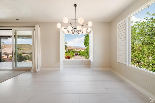 2996 S Limestone Dr, St George, UT 84790 - interior space featuring a chandelier and baseboards