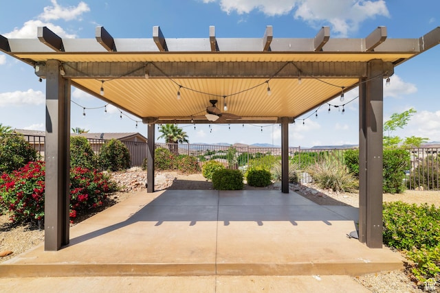 2996 S Limestone Dr, St George, UT 84790 - view of patio featuring a ceiling fan and a fenced backyard