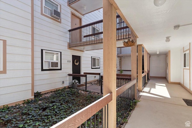doorway to property with a balcony