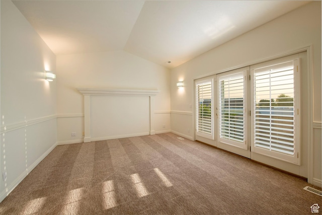 105 S 400 E, Hyde Park, UT 84318 - carpeted empty room with vaulted ceiling, baseboards, and visible vents