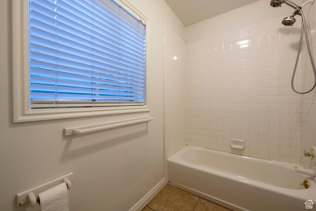 105 S 400 E, Hyde Park, UT 84318 - full bathroom featuring baseboards, shower / bath combination, and tile patterned floors