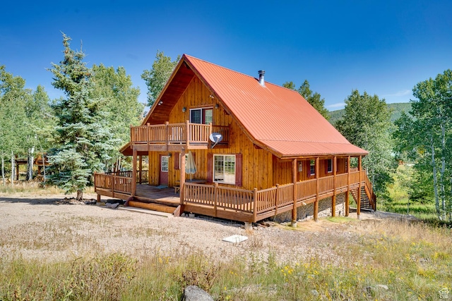 4571 Fawn Way, Heber City, UT 84032 - rear view of property featuring metal roof and a deck