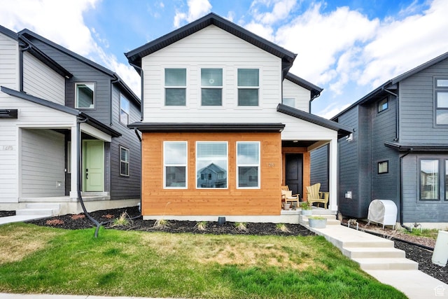 1281 Village Green Trl, Park City, UT 84098 - contemporary home with a porch and a front lawn