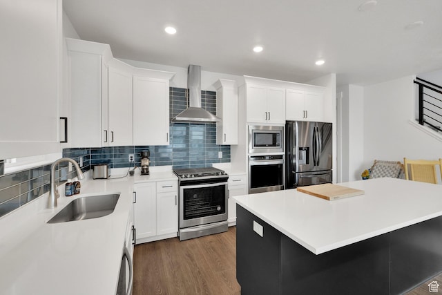 1281 Village Green Trl, Park City, UT 84098 - kitchen featuring wall chimney range hood, tasteful backsplash, appliances with stainless steel finishes, and a sink