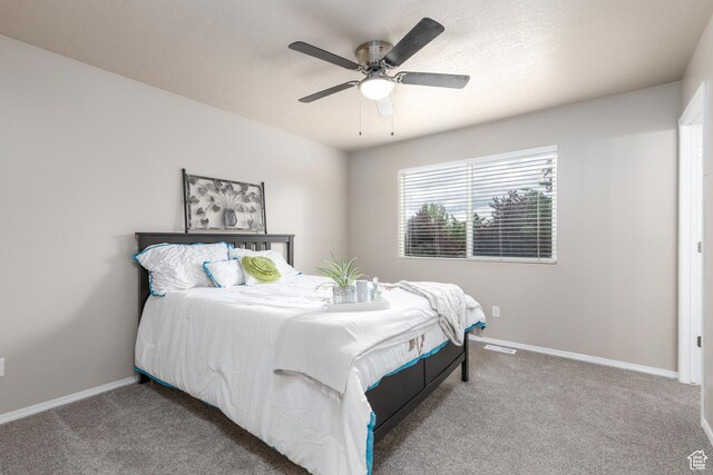 3391 W 1125 N, Layton, UT 84040 - bedroom featuring carpet flooring, baseboards, and a ceiling fan