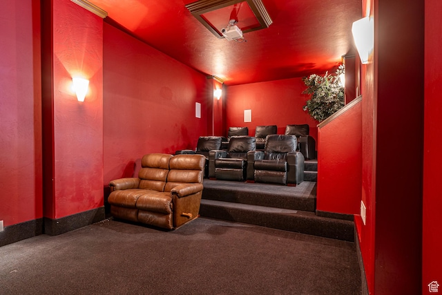 view of carpeted cinema