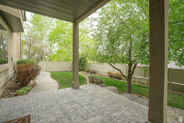 view of patio with a fenced backyard