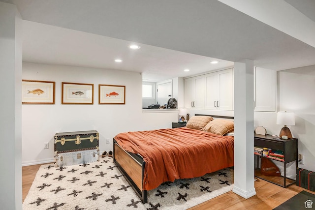 1991 S 800 E, Salt Lake City, UT 84105 - bedroom with light wood-style flooring, baseboards, and recessed lighting