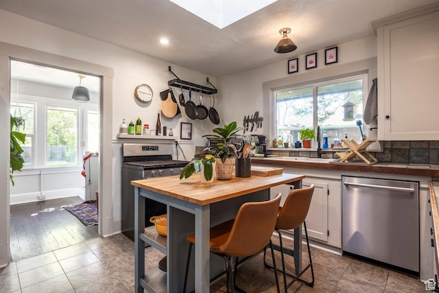 1991 S 800 E, Salt Lake City, UT 84105 - kitchen featuring a wealth of natural light, wooden counters, stainless steel appliances, and a sink