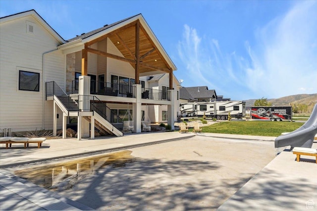 exterior space featuring stairs