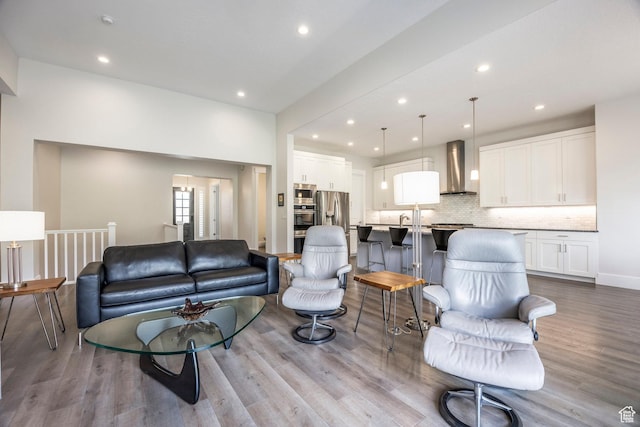 9293 S Regatta Ln, Cottonwood Heights, UT 84093 - living room with recessed lighting and wood finished floors