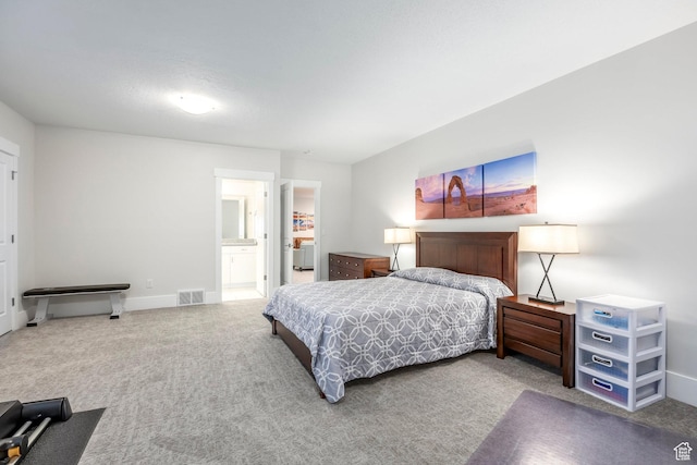 9293 S Regatta Ln, Cottonwood Heights, UT 84093 - bedroom with baseboards, carpet flooring, ensuite bath, and visible vents