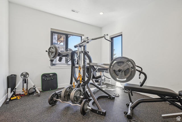 11332 N White Tail Ct Unit 30, Hideout, UT 84036 - workout room with baseboards and visible vents