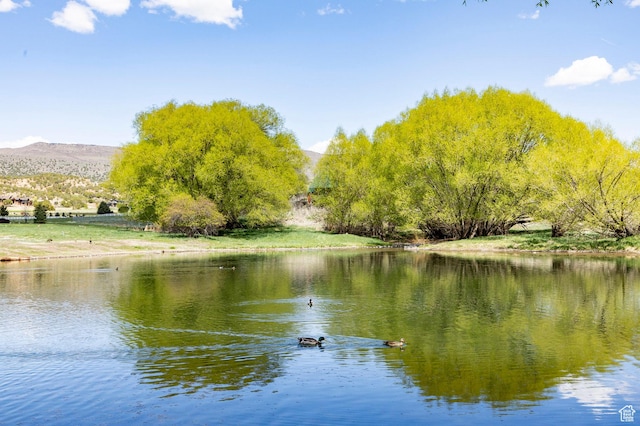 water view with a mountain backdrop