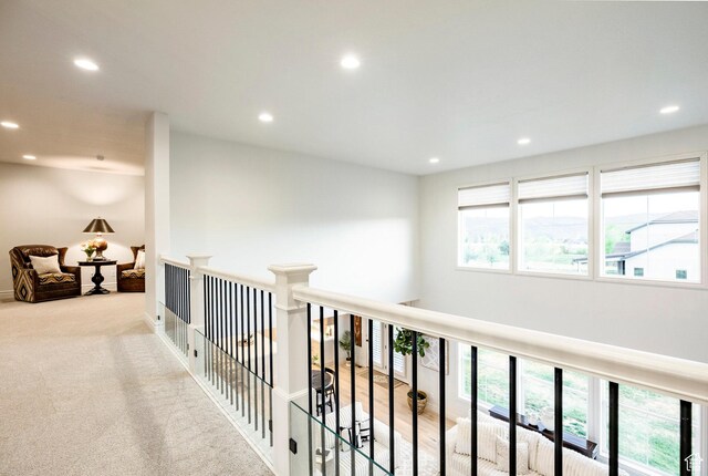 corridor with recessed lighting