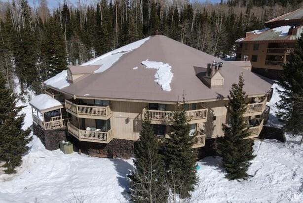 89 E Steam Engine Dr # 6B, Brian Head, UT 84719 - snowy aerial view with a view of trees