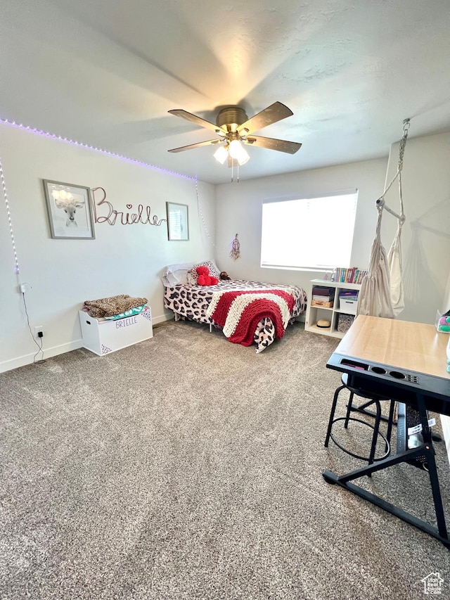 954 N 280 E, Elsinore, UT 84724 - bedroom with baseboards, multiple windows, ceiling fan, and carpet