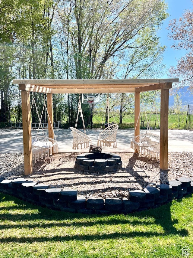 954 N 280 E, Elsinore, UT 84724 - view of community with an outdoor fire pit and a patio