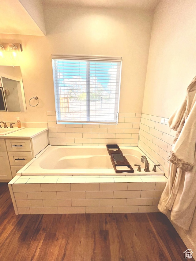 954 N 280 E, Elsinore, UT 84724 - bathroom featuring a garden tub, wood finished floors, and vanity