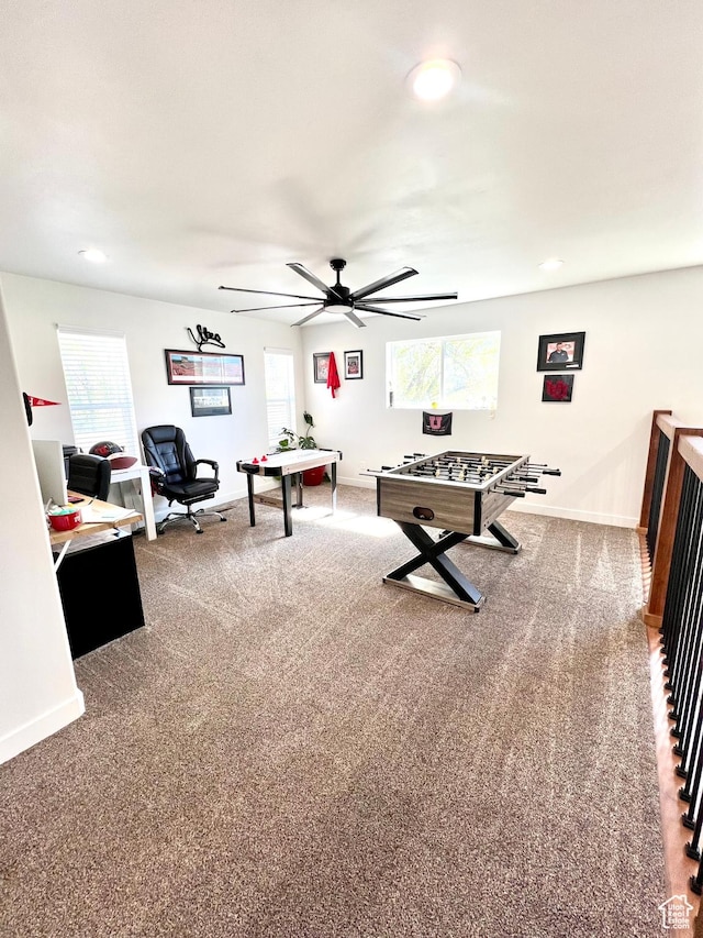 954 N 280 E, Elsinore, UT 84724 - rec room with a ceiling fan, baseboards, recessed lighting, and carpet