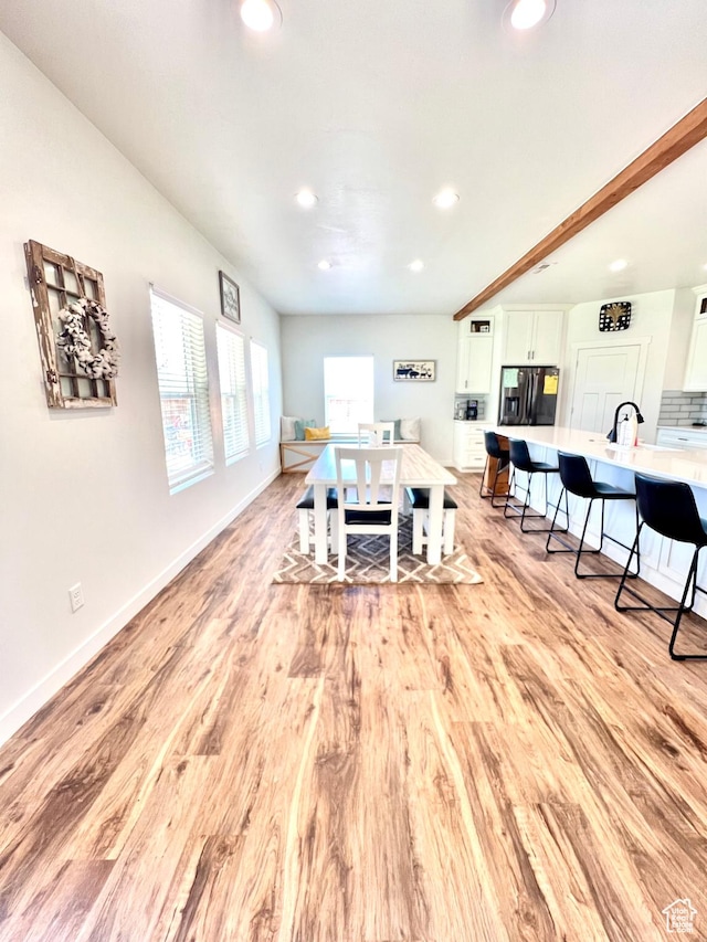 954 N 280 E, Elsinore, UT 84724 - dining area featuring light wood-type flooring, baseboards, and recessed lighting