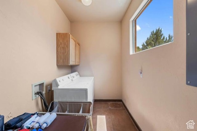 1151 W Shawnee Ct, Ivins, UT 84738 - washroom with cabinet space, separate washer and dryer, and baseboards