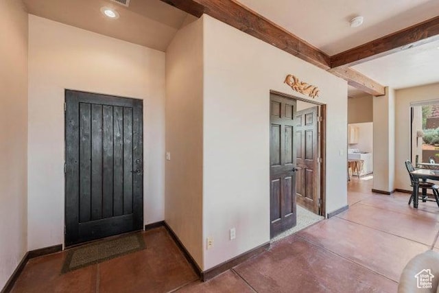 1151 W Shawnee Ct, Ivins, UT 84738 - interior space featuring baseboards and beamed ceiling
