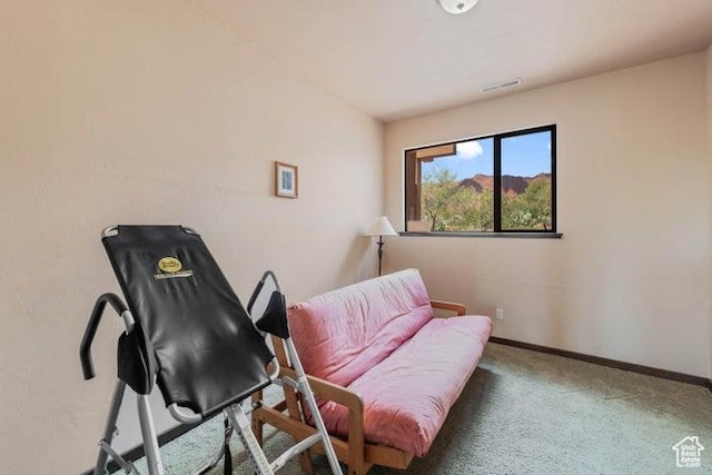 1151 W Shawnee Ct, Ivins, UT 84738 - sitting room with carpet flooring, visible vents, and baseboards