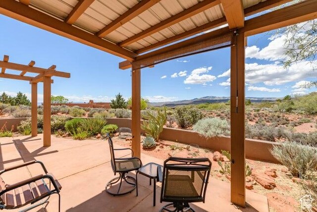 1151 W Shawnee Ct, Ivins, UT 84738 - view of patio / terrace with a pergola and a fenced backyard