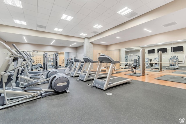 35 E 100 S Unit 204, Salt Lake City, UT 84111 - gym with a paneled ceiling