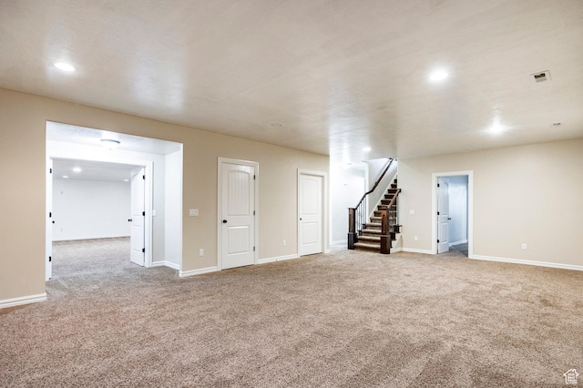 3440 Greenfield Cir, Mountain Green, UT 84050 - interior space featuring visible vents, baseboards, carpet floors, and stairs