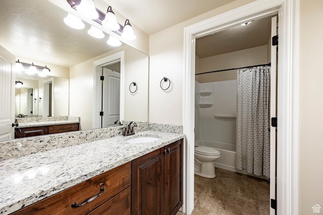 3440 Greenfield Cir, Mountain Green, UT 84050 - full bathroom with shower / bath combo with shower curtain, toilet, and vanity