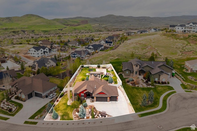 3440 Greenfield Cir, Mountain Green, UT 84050 - bird's eye view with a mountain view and a residential view