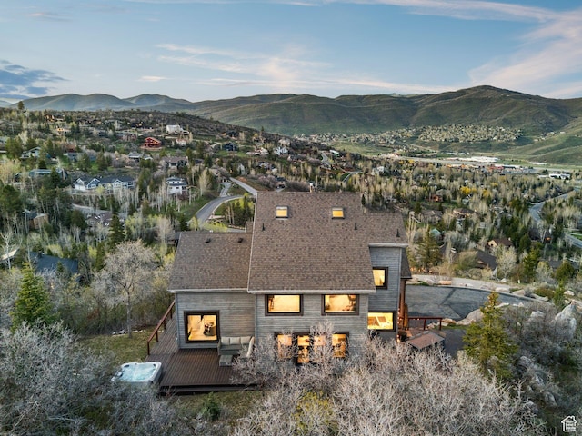 7515 Stagecoach Dr, Park City, UT 84098 - aerial view of property and surrounding area featuring a mountain backdrop
