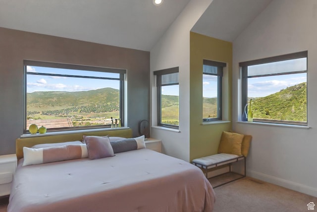 7515 Stagecoach Dr, Park City, UT 84098 - carpeted bedroom with vaulted ceiling and a mountain view