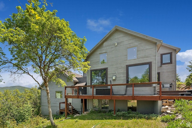 7515 Stagecoach Dr, Park City, UT 84098 - rear view of house with a wooden deck