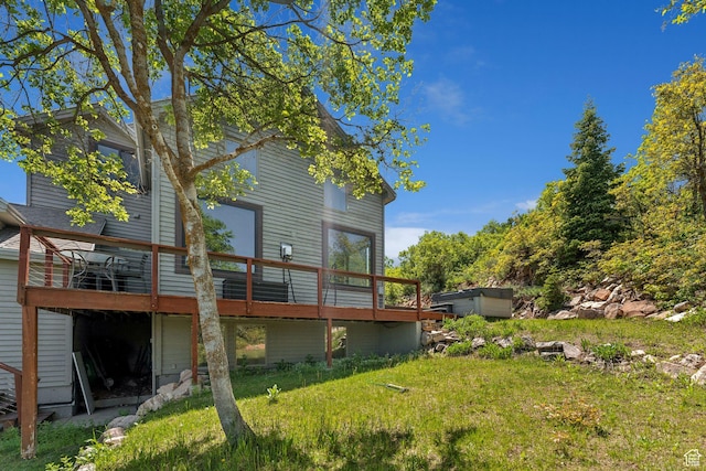 7515 Stagecoach Dr, Park City, UT 84098 - rear view of house featuring a wooden deck