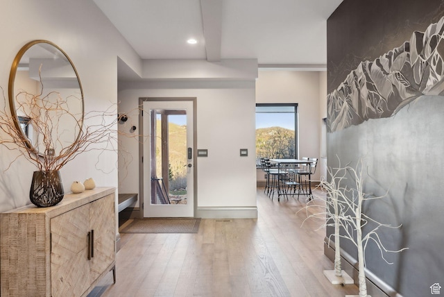 7515 Stagecoach Dr, Park City, UT 84098 - entrance foyer featuring hardwood / wood-style flooring and recessed lighting