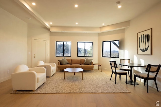 7370 N Buckboard Dr, Park City, UT 84098 - living room featuring baseboards, recessed lighting, and wood finished floors