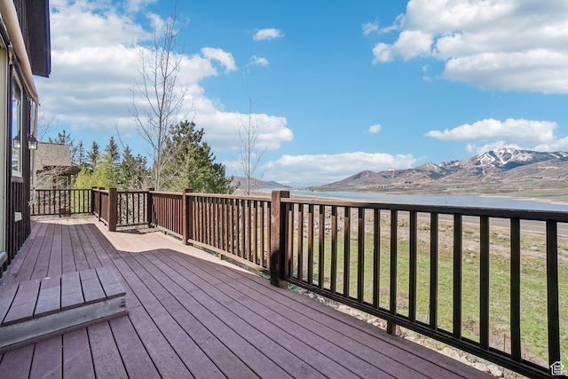 12221 Ross Creek Dr Unit 137, Kamas, UT 84036 - deck featuring a water and mountain view
