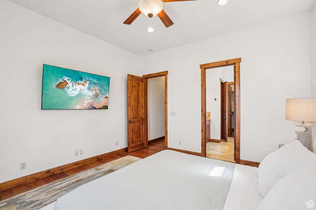 12221 Ross Creek Dr Unit 137, Kamas, UT 84036 - bedroom with baseboards, recessed lighting, and wood finished floors
