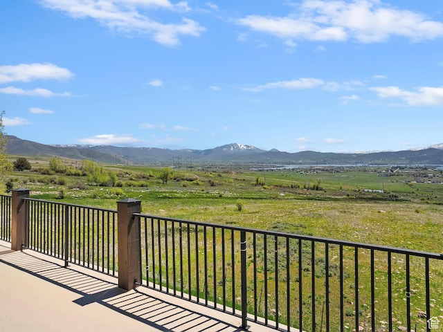 view of mountain feature featuring a rural view