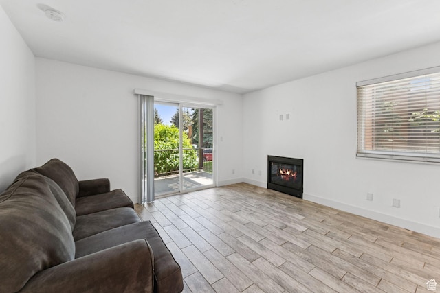 2025 Canyons Resort Dr Unit D4, Park City, UT 84098 - living area featuring wood finished floors and a glass covered fireplace