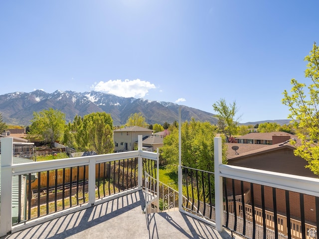 balcony with a mountain view